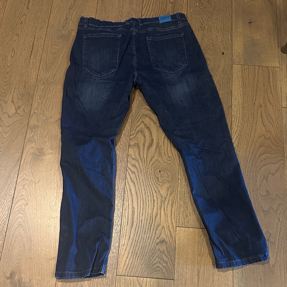 Men's Dark Blue Straight Jeans - Picture 4 of 4